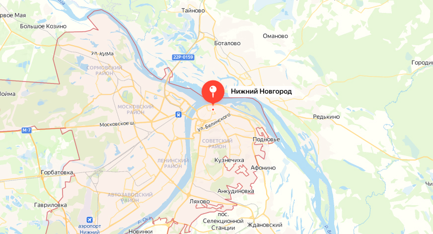 Карта Нижнего Новгорода - Ремонт бытовой техники Indesit в Нижнем Новгороде